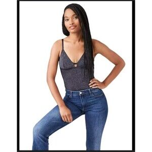 B.TEMPT'D Bodysuit Future Foundation Lurex Metallic Thong Stretch US Size Small